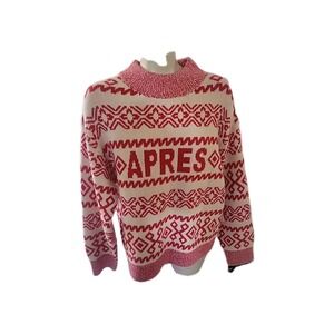 a new day Red and White Off-the-Shoulder Sweater